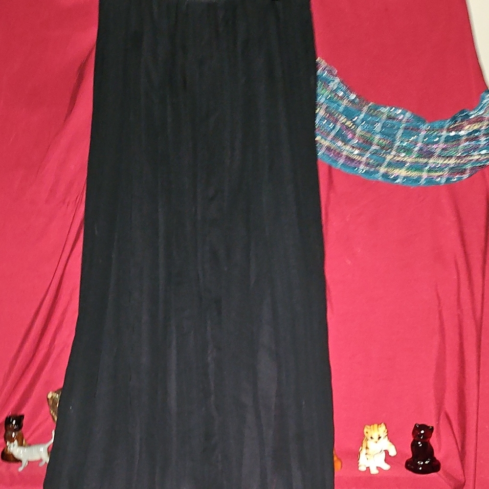Sparkle & Fade Elegant Black Maxi Skirt